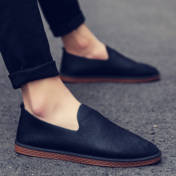 Eko bőrből készült alkalmi mokaszinok - letisztult modell