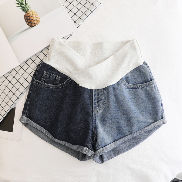 Alkalmi farmer rövidnadrág várandós nők számára, két modellben