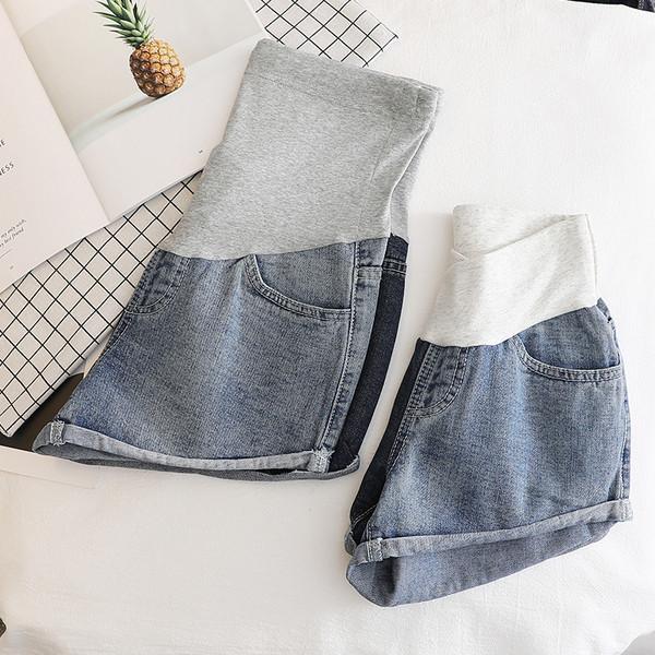 Alkalmi farmer rövidnadrág várandós nők számára, két modellben