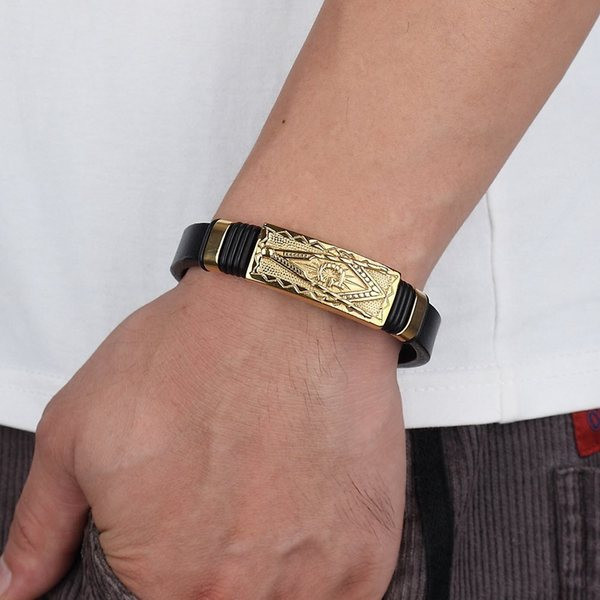 Stilinga vyriška apyrankė su metaliniu elementu