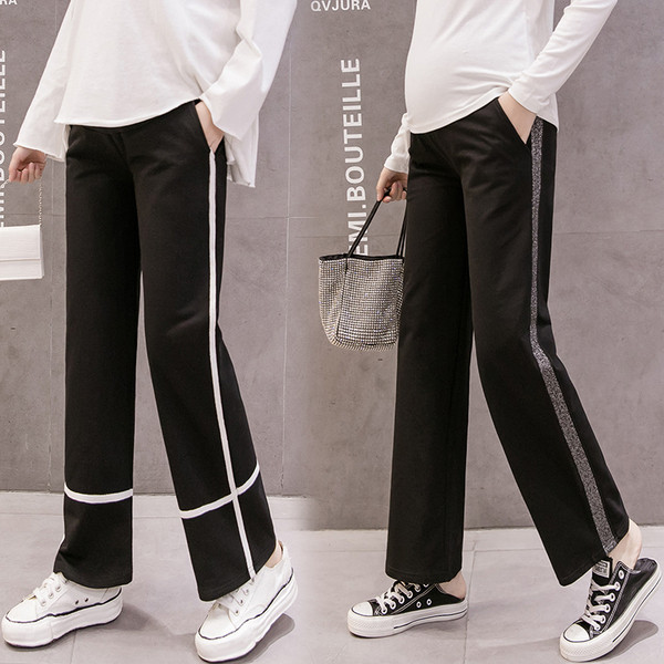 Φαρδύ παντελόνι για έγκυες γυναίκες με τσέπες και άκρα