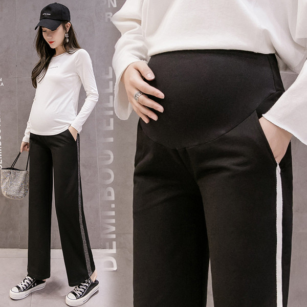 Φαρδύ παντελόνι για έγκυες γυναίκες με τσέπες και άκρα