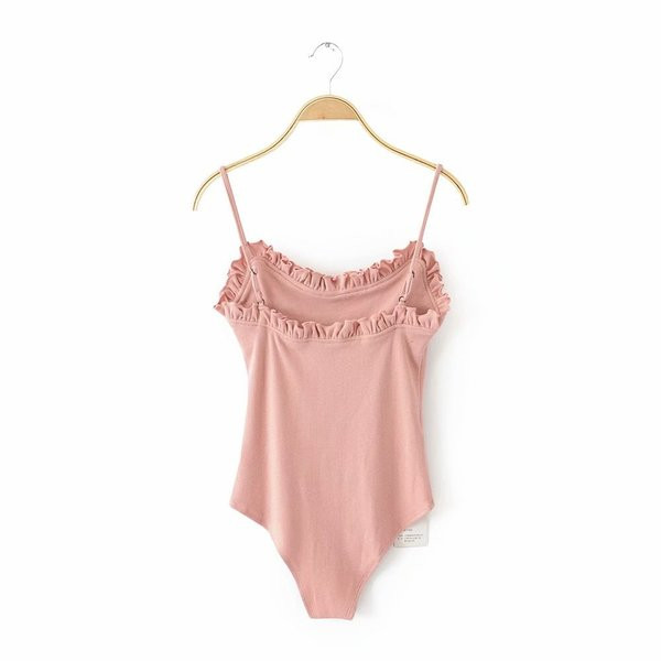 Γυναικείο μοντέρνο κορμάκι με λεπτούς ιμάντες και λαιμόκοψη