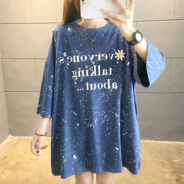 Καθημερινό φαρδύ μπλουζάκι για έγκυες γυναίκες με επιγραφή