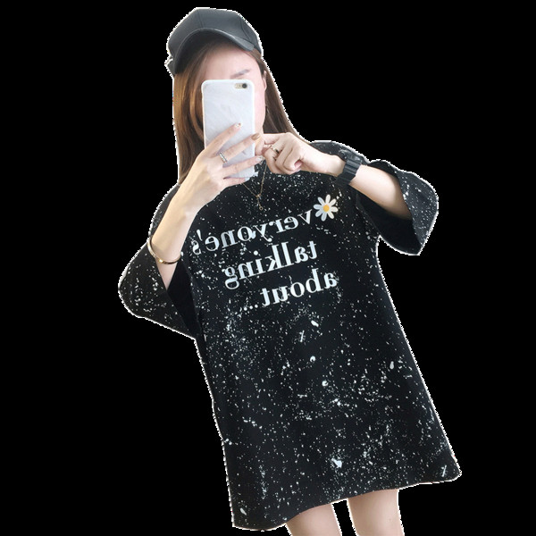 Καθημερινό φαρδύ μπλουζάκι για έγκυες γυναίκες με επιγραφή