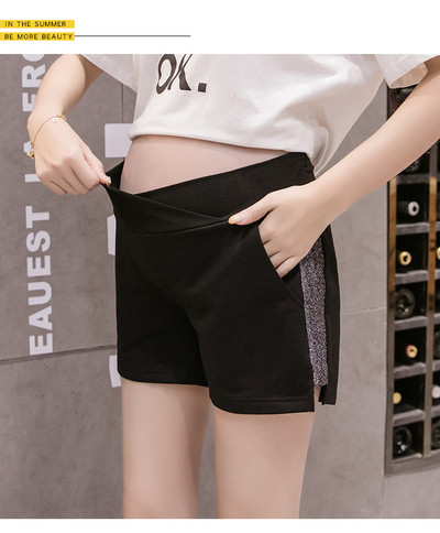 Divatos rövidnadrág terhes nők számára fényes szegéllyel