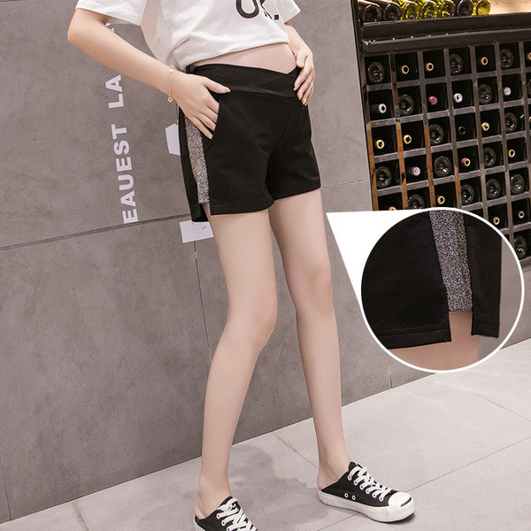 Divatos rövidnadrág terhes nők számára fényes szegéllyel