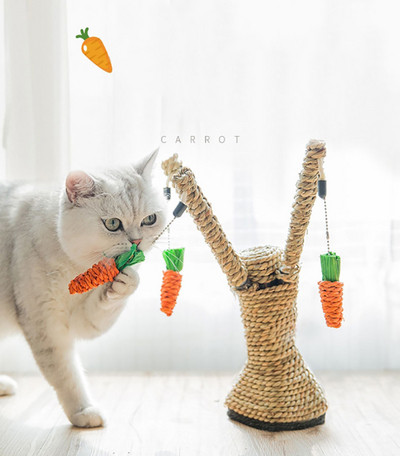 Παιχνίδι για γάτες - ξύλο με κρεμαστά στοιχεία