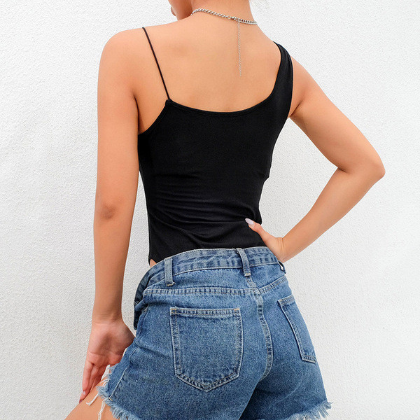 Fekete női body vékony pánttal