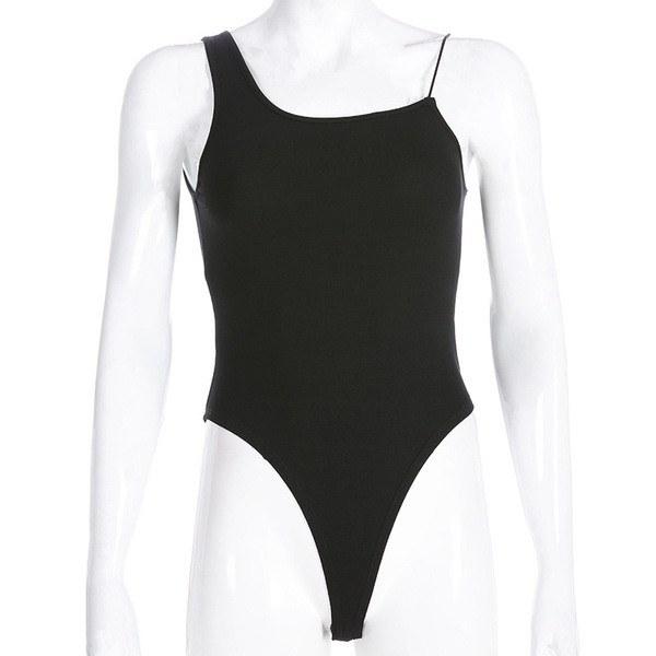 Fekete női body vékony pánttal