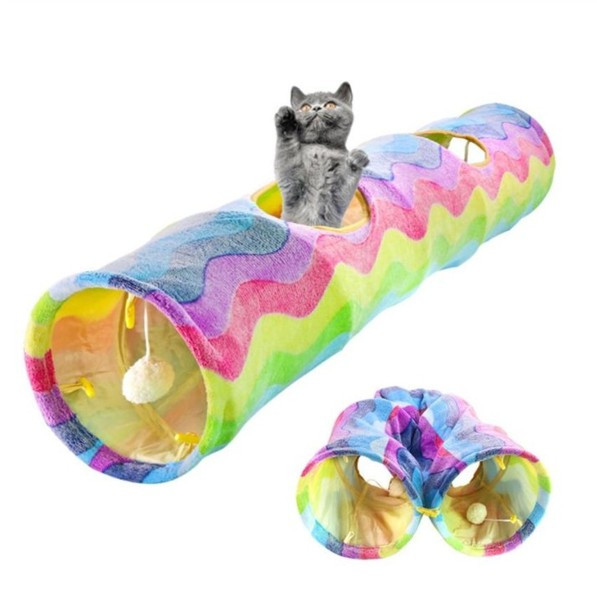 Többszínű kiképző alagút macskáknak