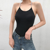 Corp de dama modern cu bretele subtiri metalice