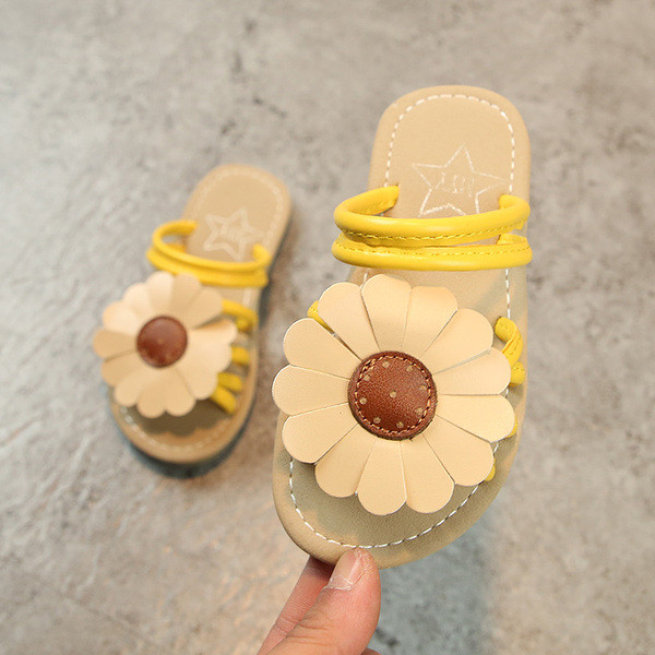 Ежедневни детски чехли с 3D цвете 