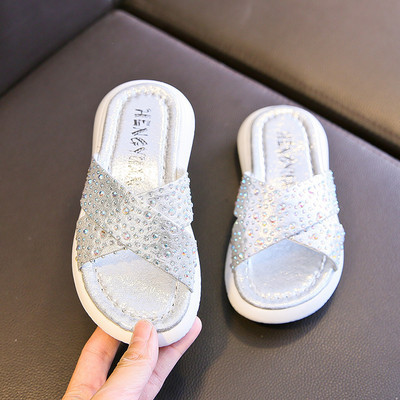 Modern gyerekpapucs eco bőrből kövekkel