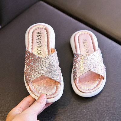 Modern gyerekpapucs eco bőrből kövekkel