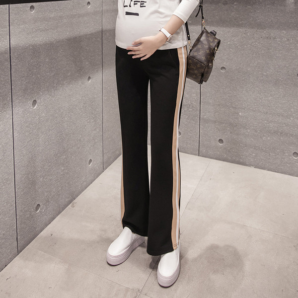 Μοντέρνο παντελόνι για εγκύους φαρδύ μοντέλο με πλαϊνό άκρο