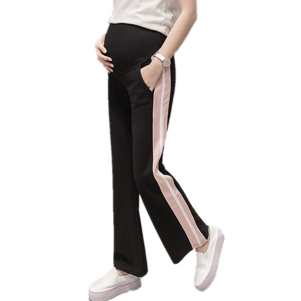 Μοντέρνο παντελόνι για εγκύους φαρδύ μοντέλο με πλαϊνό άκρο