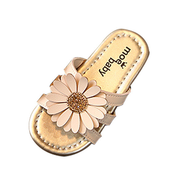 Casual παιδικές παντόφλες με λουλούδια και επίπεδη σόλα