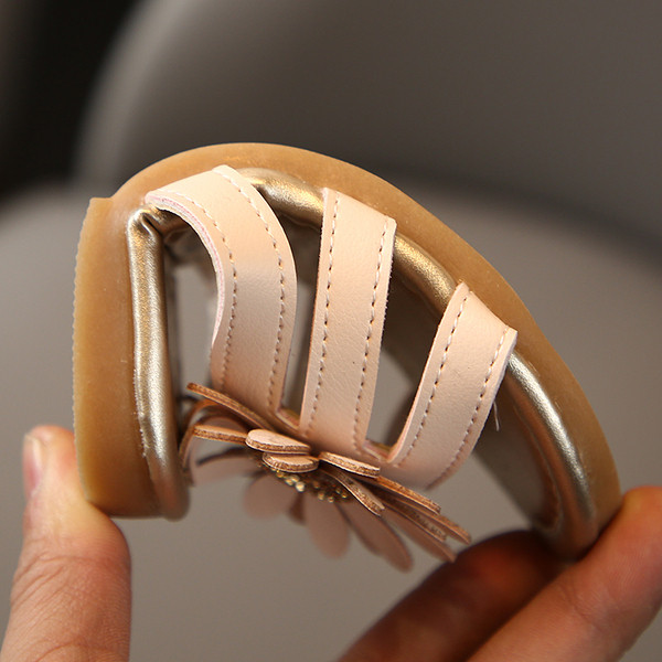 Casual παιδικές παντόφλες με λουλούδια και επίπεδη σόλα