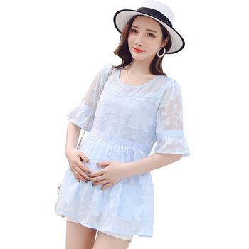 Φαρδύ μπλούζα για έγκυες γυναίκες με οβάλ ντεκολτέ και 3/4 μανίκια