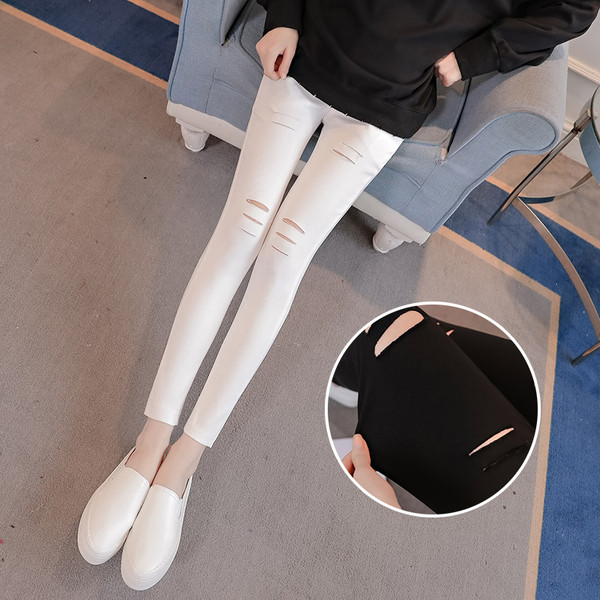 Ελαστικό παντελόνι για έγκυες γυναίκες με σκισμένα μοτίβα