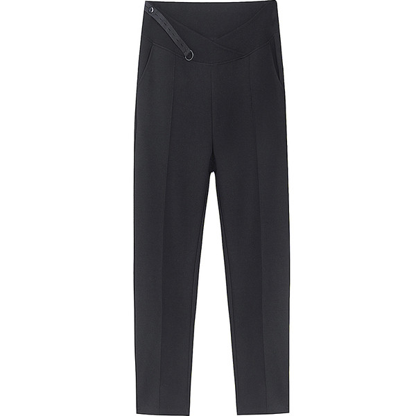 Κλασικό μοντέλο μαύρο παντελόνι για εγκύους με μήκος 9/10