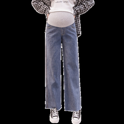 Casual τζιν για εγκύους φαρδύ μοντέλο με ψηλή μέση