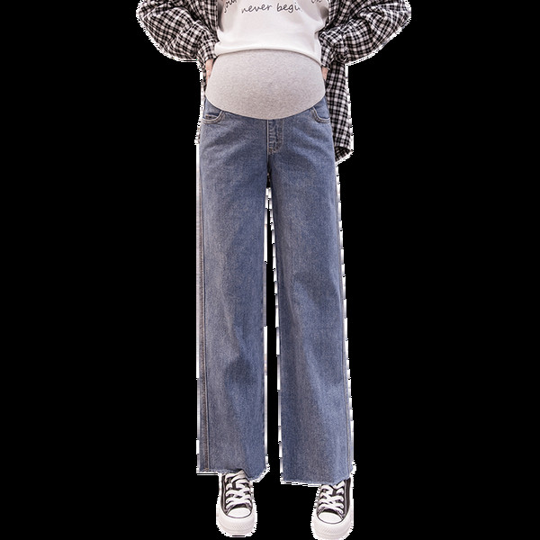 Casual τζιν για εγκύους φαρδύ μοντέλο με ψηλή μέση