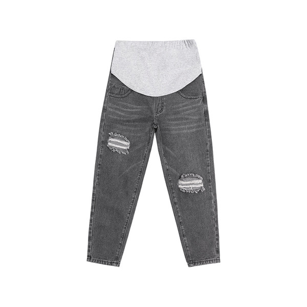 Casual τζιν για έγκυες γυναίκες με σκισμένα μοτίβα και μήκος 9/10