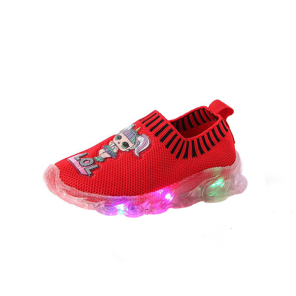 Παιδικά φωτεινά αθλητικά παπούτσια με απλικέ για κορίτσια