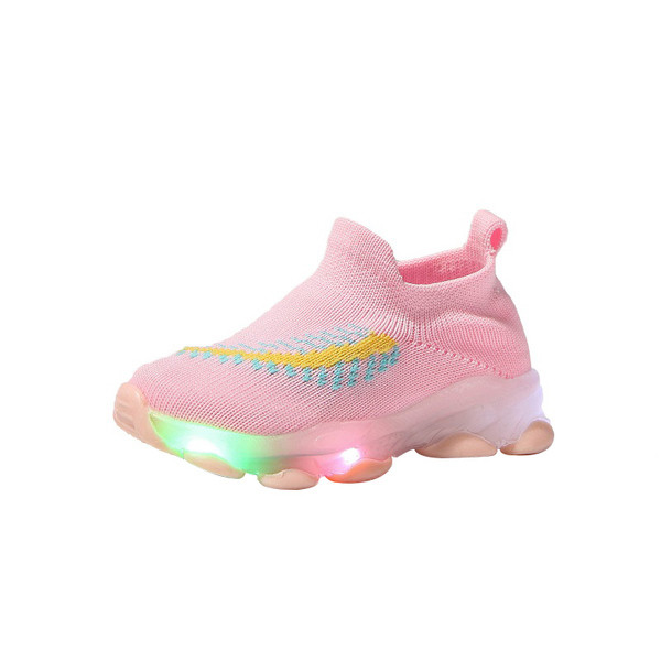 Világító gyerekcipő hímzéssel fiúknak és lányoknak