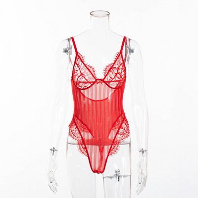 Női csipke body vékony pántokkal