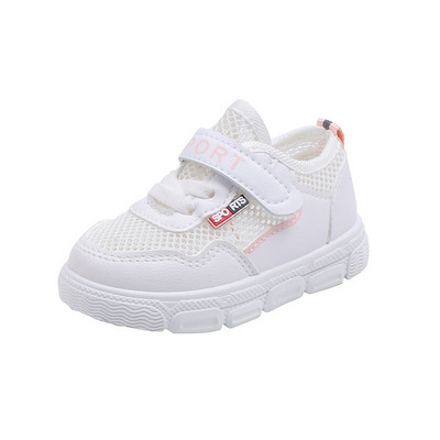 Παιδικά αθλητικά πάνινα παπούτσια με πλέγμα και λουράκια velcro