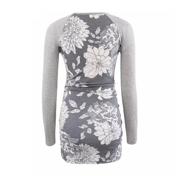 Casual μπλούζα για έγκυες γυναίκες με μακριά μανίκια και λουλουδάτο μοτίβο