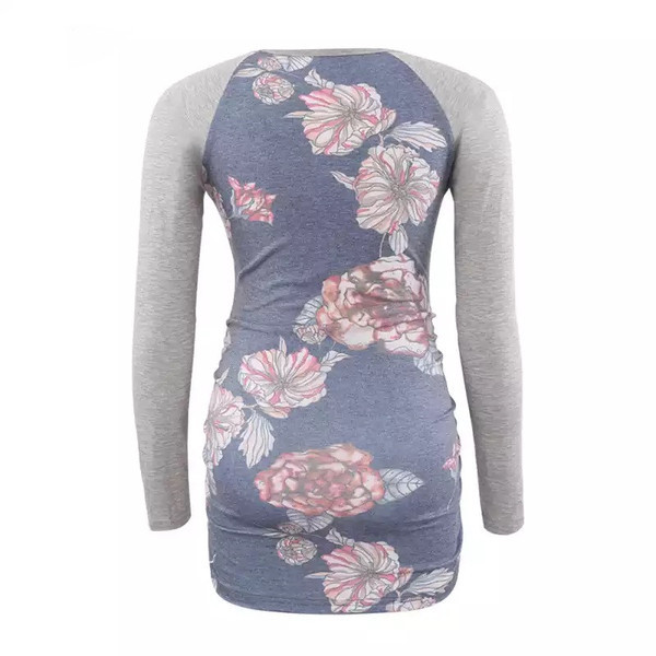 Casual μπλούζα για έγκυες γυναίκες με μακριά μανίκια και λουλουδάτο μοτίβο