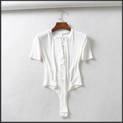 Γυναικείο καθημερινό κορμάκι με κουμπιά και κοντά μανίκια