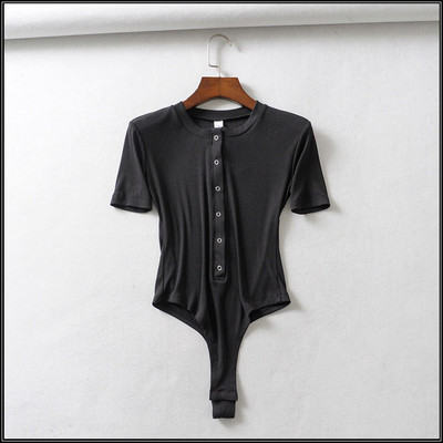 Γυναικείο καθημερινό κορμάκι με κουμπιά και κοντά μανίκια