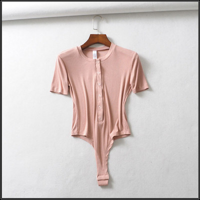 Γυναικείο καθημερινό κορμάκι με κουμπιά και κοντά μανίκια