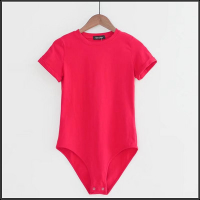 Γυναικείο καθημερινό κορμάκι με κοντά μανίκια και στρογγυλή λαιμόκοψη