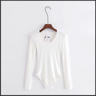 Γυναικείο κορμάκι με μακριά μανίκια και στρογγυλή λαιμόκοψη