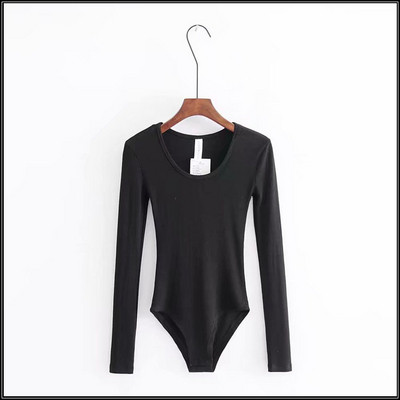 Γυναικείο κορμάκι με μακριά μανίκια και στρογγυλή λαιμόκοψη