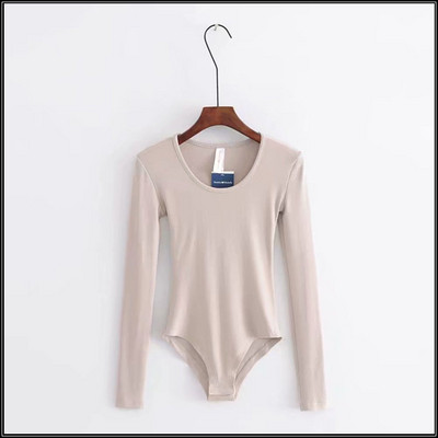 Γυναικείο κορμάκι με μακριά μανίκια και στρογγυλή λαιμόκοψη