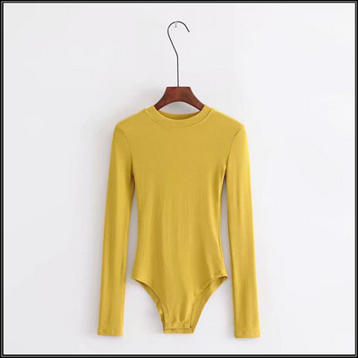 Γυναικείο casual κορμάκι με στρογγυλή λαιμόκοψη και μακριά μανίκια