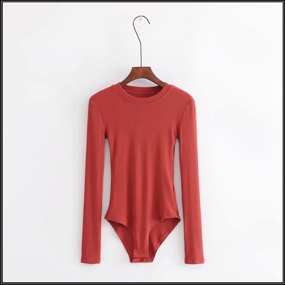 Γυναικείο casual κορμάκι με στρογγυλή λαιμόκοψη και μακριά μανίκια