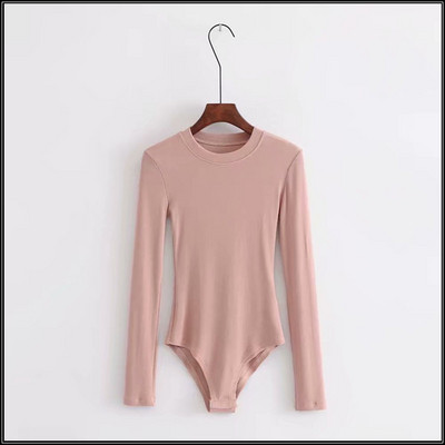 Γυναικείο casual κορμάκι με στρογγυλή λαιμόκοψη και μακριά μανίκια