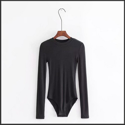 Γυναικείο casual κορμάκι με στρογγυλή λαιμόκοψη και μακριά μανίκια