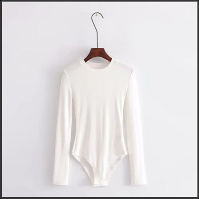 Γυναικείο casual κορμάκι με στρογγυλή λαιμόκοψη και μακριά μανίκια