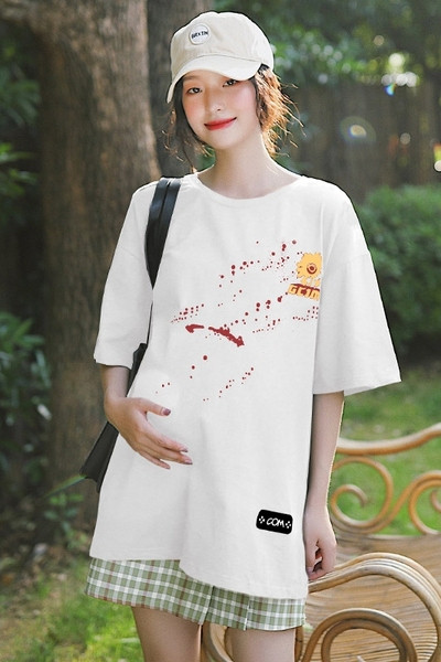 Καθημερινό μπλουζάκι για έγκυες γυναίκες με απλικέ