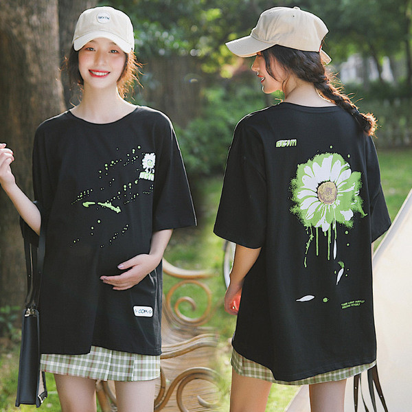 Καθημερινό μπλουζάκι για έγκυες γυναίκες με απλικέ