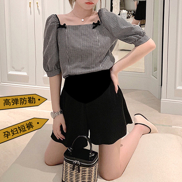 Σορτς για έγκυες γυναίκες φαρδύ μοντέλο με υψηλή μέση